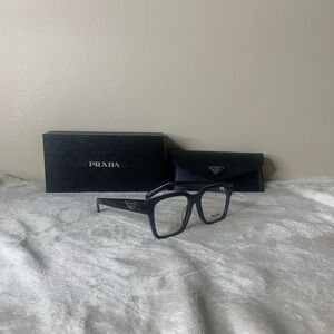NEW Prada 08ZV 1AB1O1 Black Eyeglasses Frames Square
